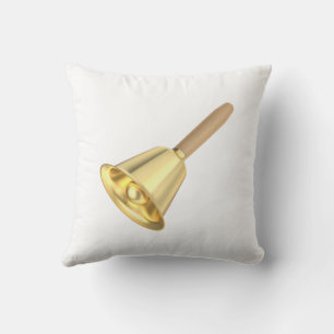 Golden handbell with a wooden handle cushion
