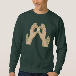 Golden Hands Heart – Cute Family-Friendly Cartoon Sweatshirt