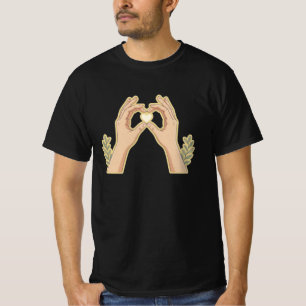 Golden Hands Heart – Cute Family-Friendly Cartoon  T-Shirt