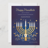 Golden Hanukkah Invitation