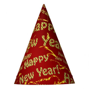 golden happy new year party hat