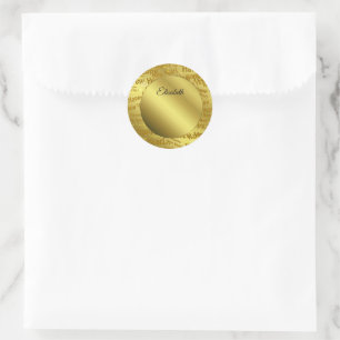 golden happy new years classic round sticker