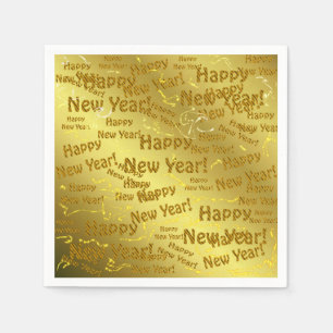 golden happy new years text paper napkin