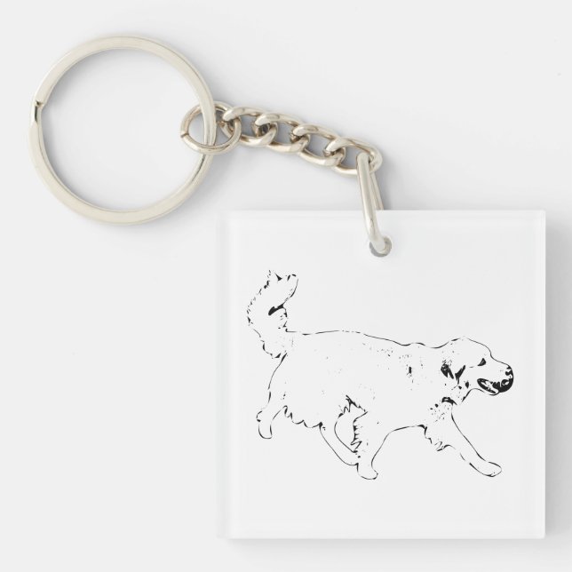 Golden Happy Step Key Ring (Front)