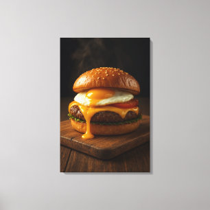 Golden Harmony – The Perfect Gourmet Cheeseburger Canvas Print