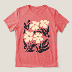 Golden Harmony Women’s Abstract Floral T‑Shirt Tri-Blend Shirt