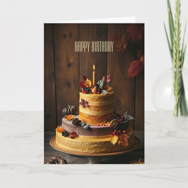 Golden Harvest Celebration Birthday Card (Front)