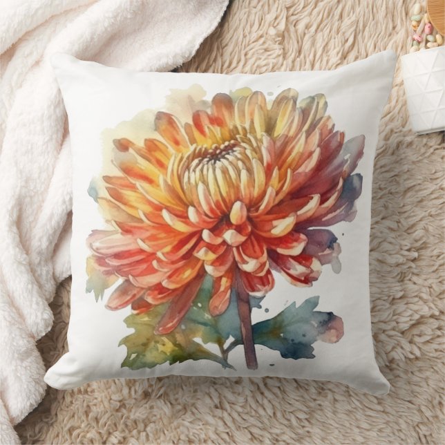 Golden Harvest Chrysanthemum  Cushion (Blanket)