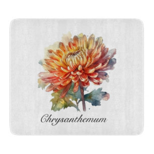 Golden Harvest Chrysanthemum, custom Cutting Board