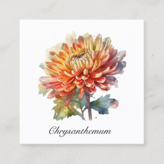 Golden Harvest Chrysanthemum, custom Square Business Card