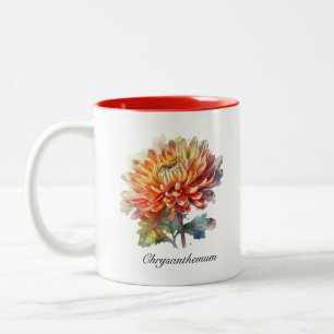 Golden Harvest Chrysanthemum, custom Two-Tone Coffee Mug