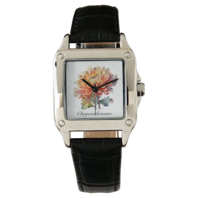 Golden Harvest Chrysanthemum, custom Watch (Front)