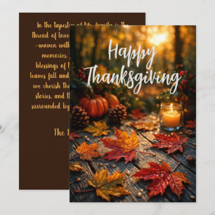 Golden Harvest Glow – Thanksgiving Greeting Holiday Card