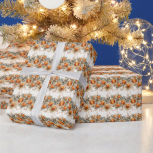 Golden Harvest: Orange & Gold Wrapping Paper