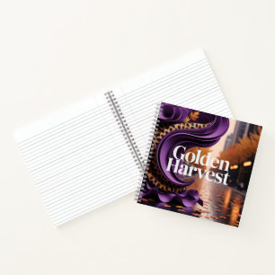 Golden Harvest Purple Leopard Fall Luxury Design Notebook