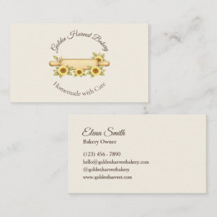Golden Harvest Rustic Farmhouse Bakery Business Card