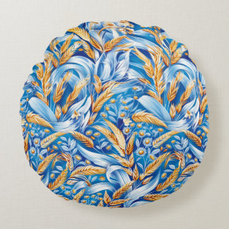 Golden Harvest Symphony Round Cushion