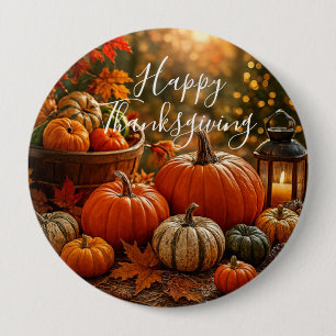 Golden Harvest Thanksgiving  10 Cm Round Badge