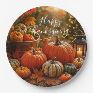 Golden Harvest Thanksgiving Paper Plate