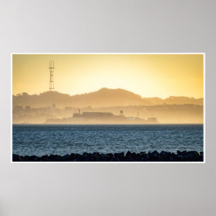 Golden Haze Over Alcatraz – San Francisco Print