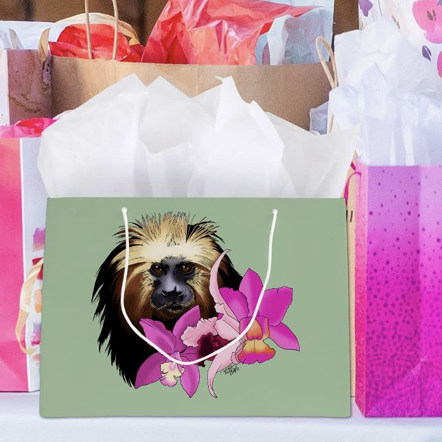 Golden-Headed Lion Tamarin Monkey Large Gift Bag (Creator Uploaded)