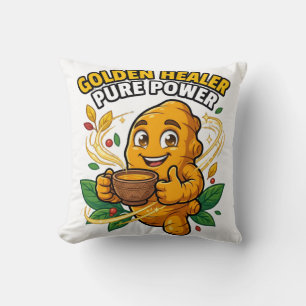 Golden Healer Pure Power Turmeric Root Graphic T-S Cushion