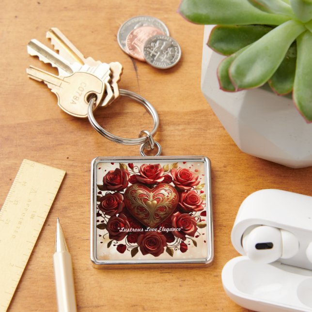 "Golden Heart Glow" Key Ring (Desk)