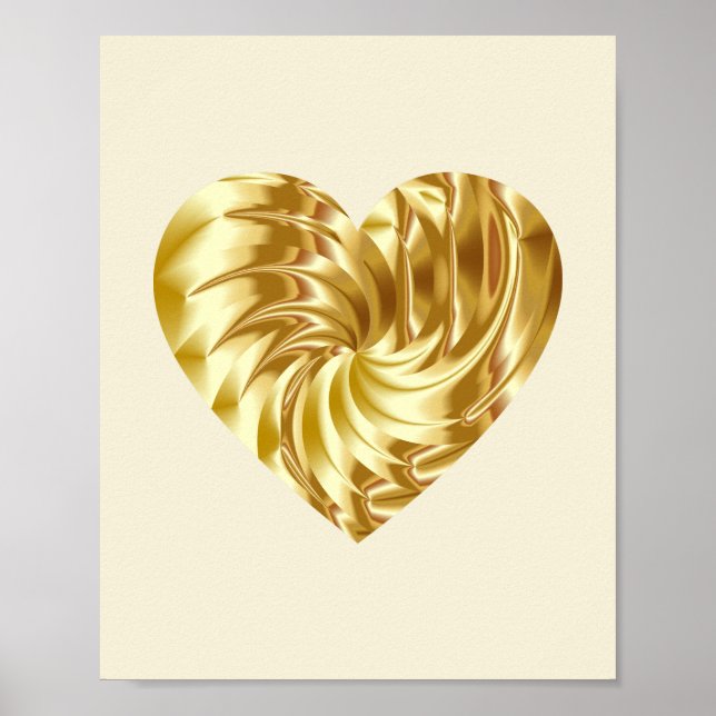 Golden Heart (Gold Shape of Love) Poster (Front)