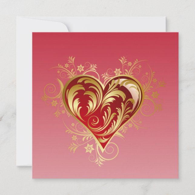 Golden heart holiday card (Front)