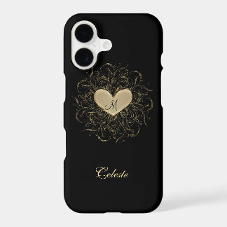 Golden Heart Monogram iPhone 7 Plus Case
