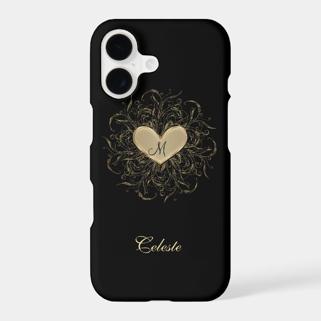 Golden Heart Monogram iPhone 7 Plus Case (Back)