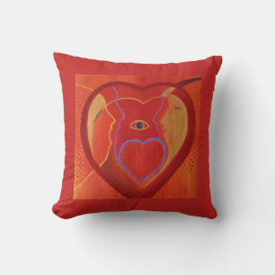 Golden heart Throw Cushion 41 cm x 41 cm