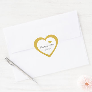 Golden Heart, Wedding, Small Business, Custom Heart Sticker