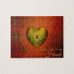 Golden Heart with Key - Puzzle