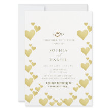 Golden Heartbeat Wedding Invitation Card
