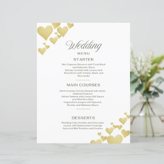 Golden Heartbeat Wedding Menu