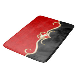 Golden hearts bath mat