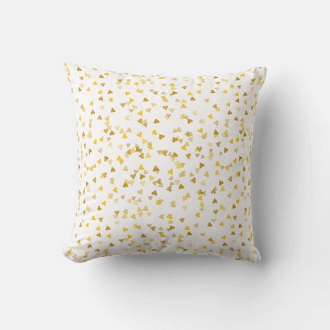 Golden Hearts Confetti Cushion (Front)