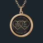 Golden Hearts- Gold Anniversary Gold Plated Necklace<br><div class="desc">Elegant golden hearts and golden sparkling numbers. 50th wedding anniversary</div>