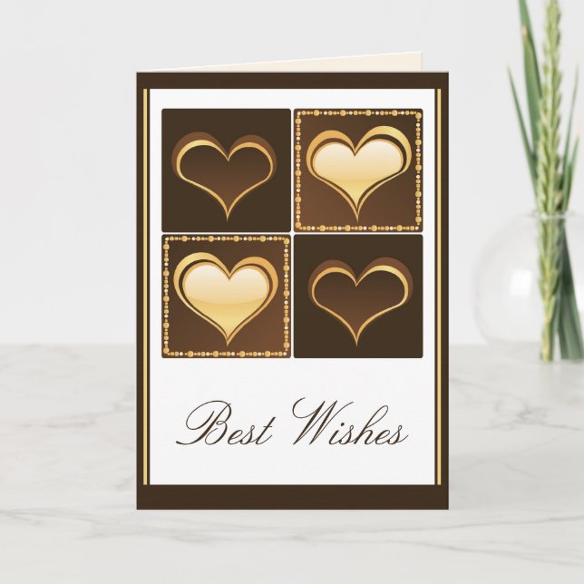 Golden Hearts Greeting Card (Front)