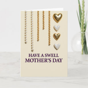 Golden Hearts Mothers Day Card
