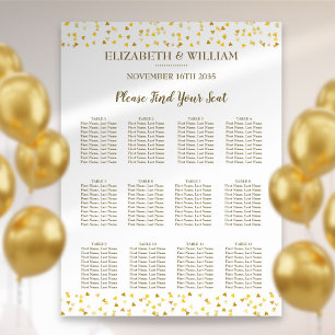 Golden Hearts Wedding Seating Chart