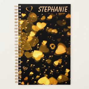 "Golden Heavenly Hearts and Love" Personalised Planner