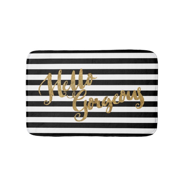 Golden Hello Gorgeous Stripes Bath Mat (Front)