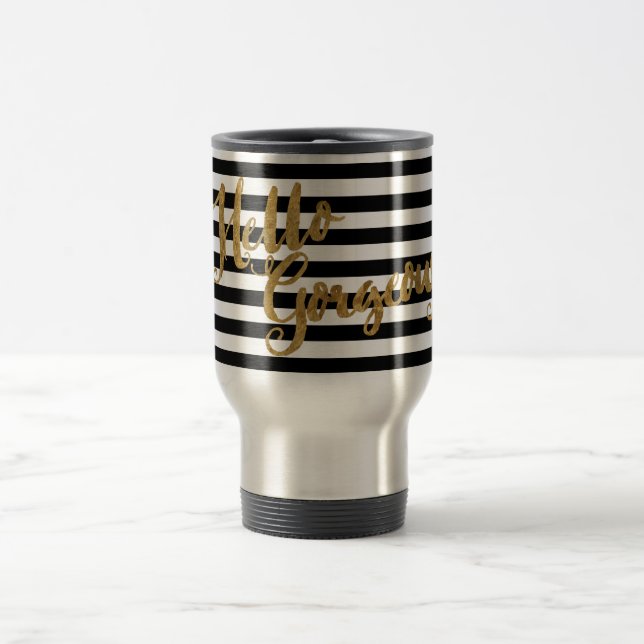 Golden Hello Gorgeous Stripes Travel Mug (Center)