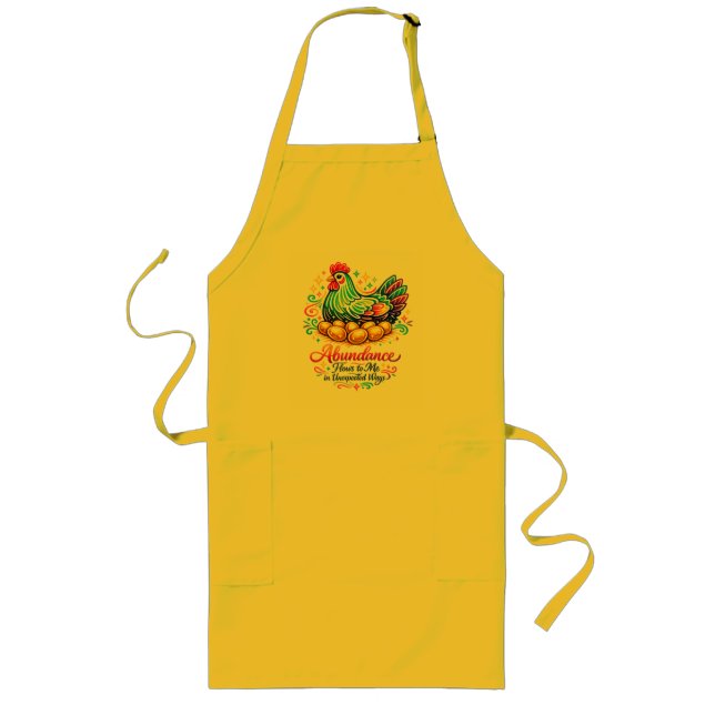 Golden Hen 8 Gold Eggs Abundance Apron (Front)