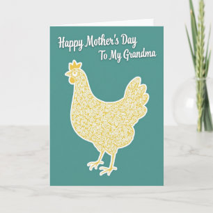 Golden Hen Mothers Day Card