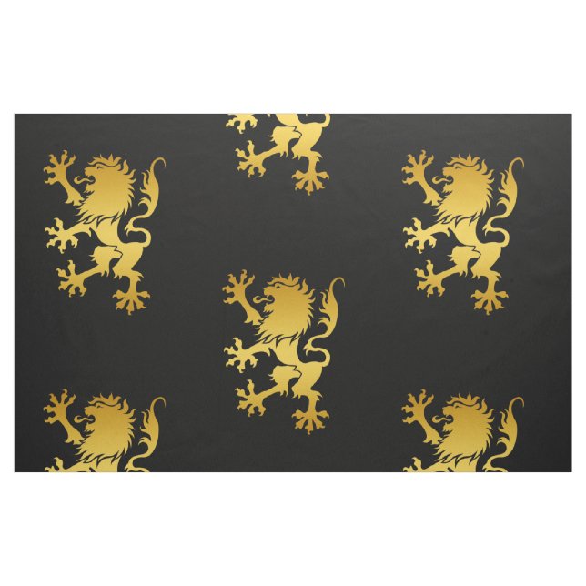 Golden Heraldic Lion Fabric (Fat Quarter)