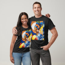 Golden Heritage: African Queen Graphic Dark T-Shir