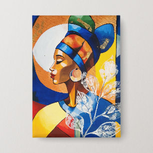 Golden Heritage: African Queen Round Keychain